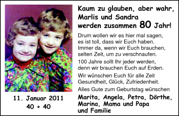 Glückwunschanzeige von Marlis und Sandra Frerichs und Tönjes von Nordwest-Zeitung
