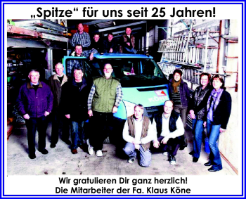 Glückwunschanzeige von Klaus Köne von Nordwest-Zeitung