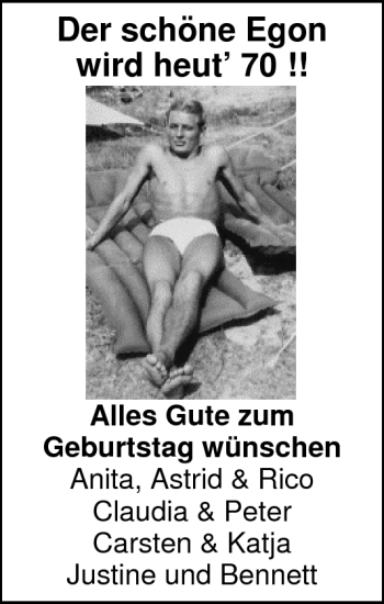 Glückwunschanzeige von Egon  von Nordwest-Zeitung