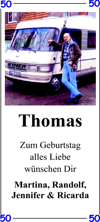 Glückwunschanzeige von Thomas  von Nordwest-Zeitung