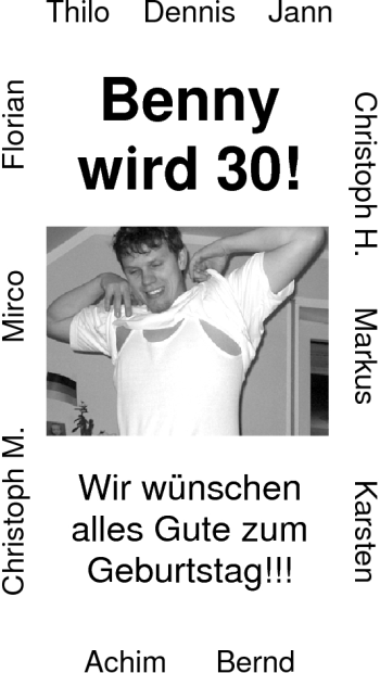 Glückwunschanzeige von Benny  von Nordwest-Zeitung