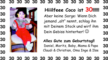 Glückwunschanzeige von Coco  von Nordwest-Zeitung