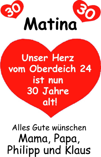 Glückwunschanzeige von Matina  von Nordwest-Zeitung