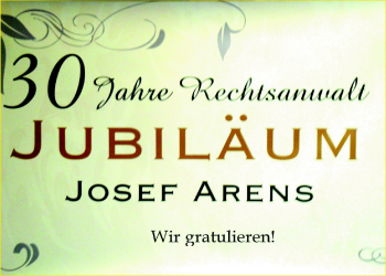 Glückwunschanzeige von Josef Arens von Nordwest-Zeitung