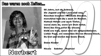 Glückwunschanzeige von Norbert  von Nordwest-Zeitung