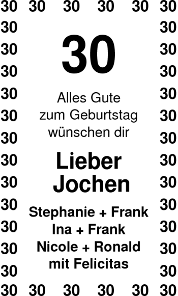 Glückwunschanzeige von Jochen  von Nordwest-Zeitung
