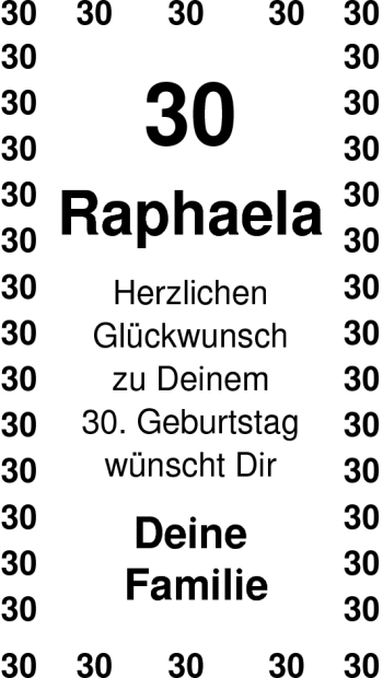Glückwunschanzeige von Raphaela  von Nordwest-Zeitung