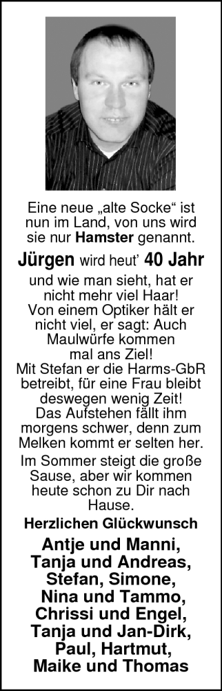 Glückwunschanzeige von Jürgen  von Nordwest-Zeitung