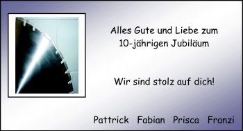 Glückwunschanzeige von 10-jähriges Jubiläum von Nordwest-Zeitung
