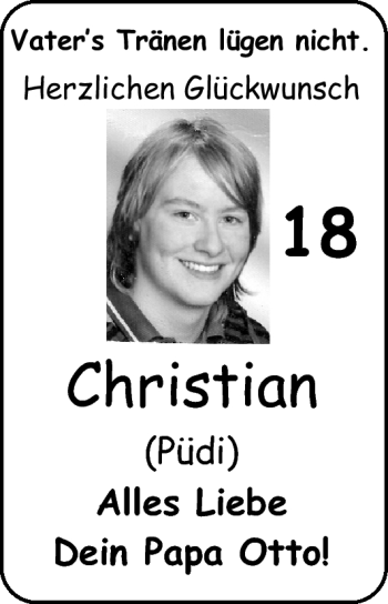 Glückwunschanzeige von Christian Neumann von Nordwest-Zeitung