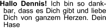 Glückwunschanzeige von Dennis  von Nordwest-Zeitung