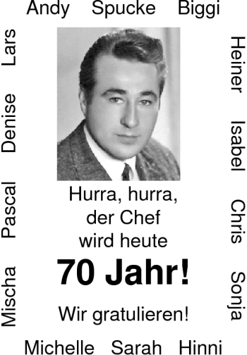 Glückwunschanzeige von Der Chef von Nordwest-Zeitung