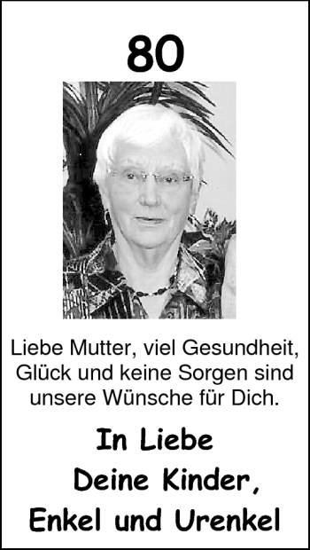 Glückwunschanzeige von Frau Brunken von Nordwest-Zeitung