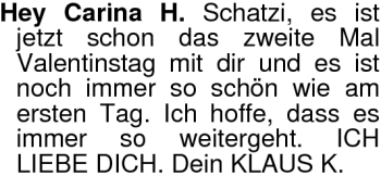 Glückwunschanzeige von Carina  von Nordwest-Zeitung