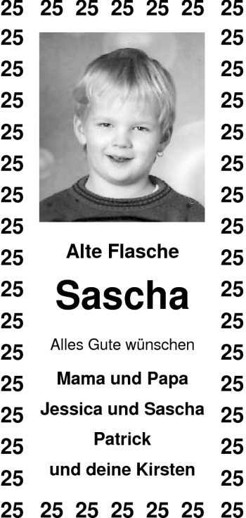 Glückwunschanzeige von Sascha  von Nordwest-Zeitung