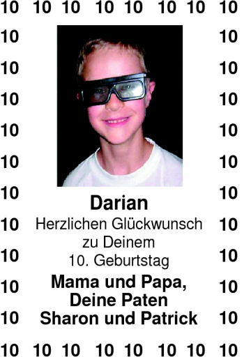 Glückwunschanzeige von Darian  von Nordwest-Zeitung