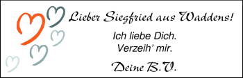 Glückwunschanzeige von Siegfried  von Nordwest-Zeitung