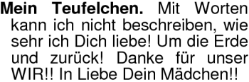 Glückwunschanzeige von Teufelchen  von Nordwest-Zeitung