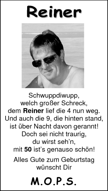 Glückwunschanzeige von Reiner  von Nordwest-Zeitung