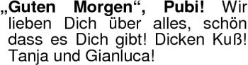 Glückwunschanzeige von Pubi  von Nordwest-Zeitung