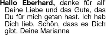 Glückwunschanzeige von Eberhard  von Nordwest-Zeitung