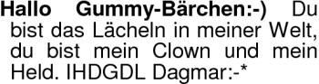 Glückwunschanzeige von Gummy-Bärchen  von Nordwest-Zeitung