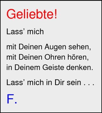 Glückwunschanzeige von Geliebte  von Nordwest-Zeitung