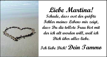 Glückwunschanzeige von Martina  von Nordwest-Zeitung