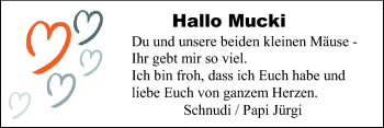 Glückwunschanzeige von Mucki  von Nordwest-Zeitung