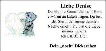Glückwunschanzeige von Denise  von Nordwest-Zeitung