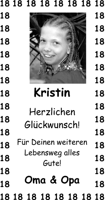 Glückwunschanzeige von Kristin Jung von Nordwest-Zeitung