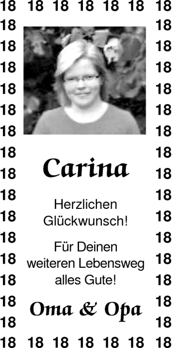 Glückwunschanzeige von Carina  von Nordwest-Zeitung