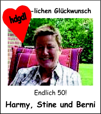 Glückwunschanzeige von Endlich 50 von Nordwest-Zeitung