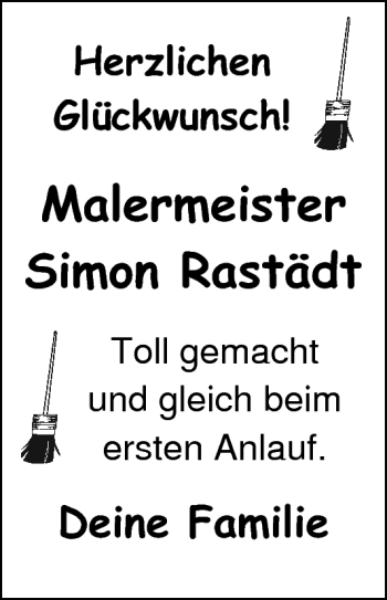 Glückwunschanzeige von Simone Rastädt von Nordwest-Zeitung