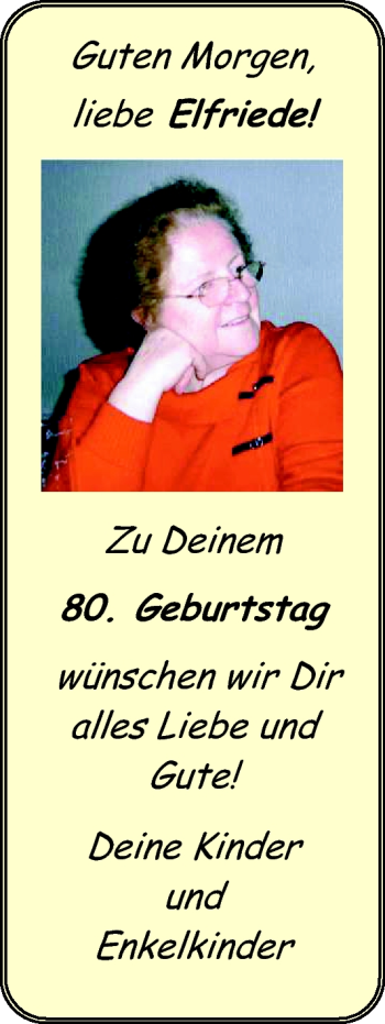 Glückwunschanzeige von Elfriede  von Nordwest-Zeitung