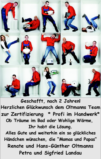 Glückwunschanzeige von Oltmanns Team  von Nordwest-Zeitung
