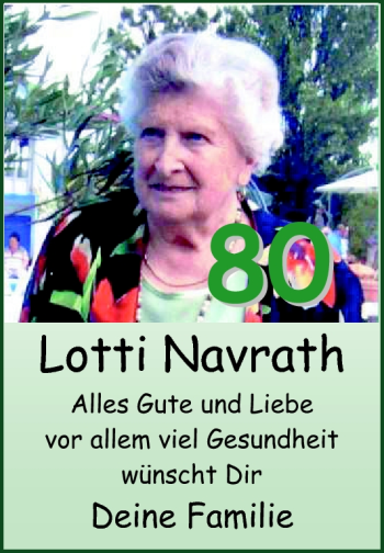 Glückwunschanzeige von Lotti Navrath von Nordwest-Zeitung