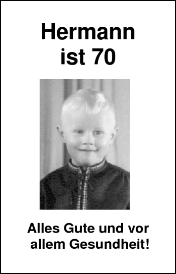 Glückwunschanzeige von Hermann  von Nordwest-Zeitung