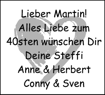 Glückwunschanzeige von Martin  von Nordwest-Zeitung