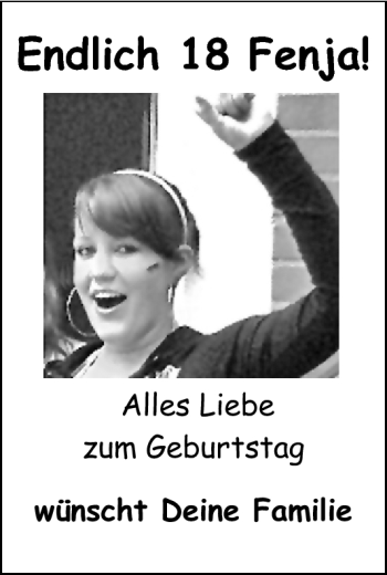 Glückwunschanzeige von Fenja  von Nordwest-Zeitung
