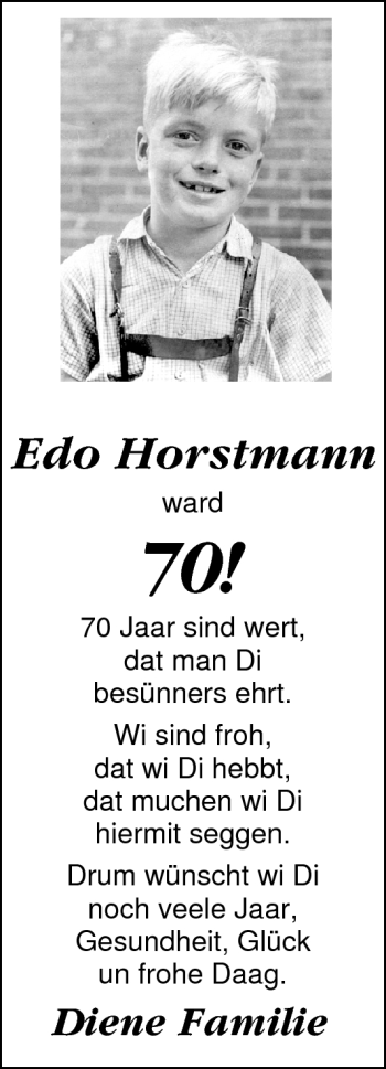 Glückwunschanzeige von Edo  von Nordwest-Zeitung