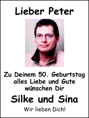 Glückwunschanzeige von Peter  von Nordwest-Zeitung