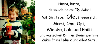 Glückwunschanzeige von Ole  von Nordwest-Zeitung