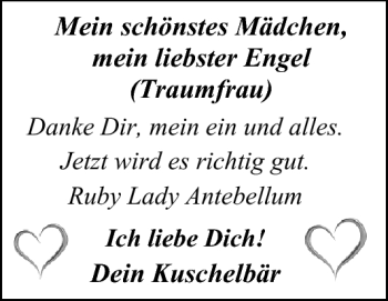 Glückwunschanzeige von Schönstes Mädchen von Nordwest-Zeitung
