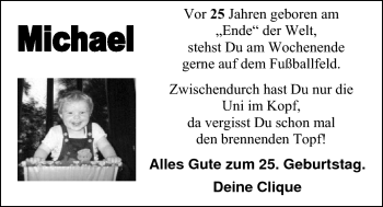 Glückwunschanzeige von Michael  von Nordwest-Zeitung