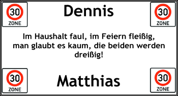 Glückwunschanzeige von Dennis + Matthias  von Nordwest-Zeitung