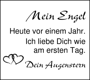 Glückwunschanzeige von Mein Engel von Nordwest-Zeitung