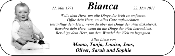 Glückwunschanzeige von Bianca  von Nordwest-Zeitung