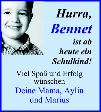 Glückwunschanzeige von Bennet  von Nordwest-Zeitung