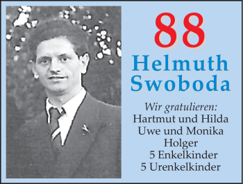Glückwunschanzeige von Helmuth Swoboda von Nordwest-Zeitung